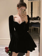 BXOXO party look inspos Vintage Evening Party Velvet Mini Dresses for Woman Elegant Fashion Wedding Birthday Prom Robe Autumn Long Sleeve Female Clothes
